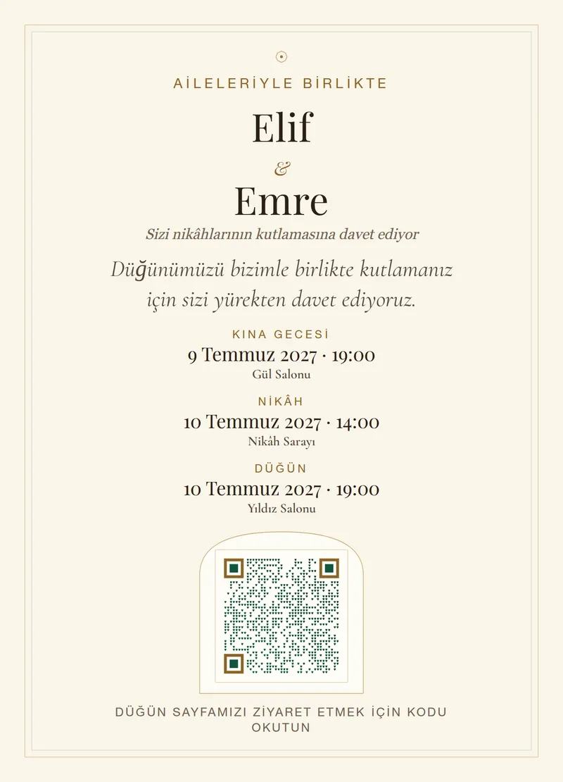 Sample invitation card — Nikah